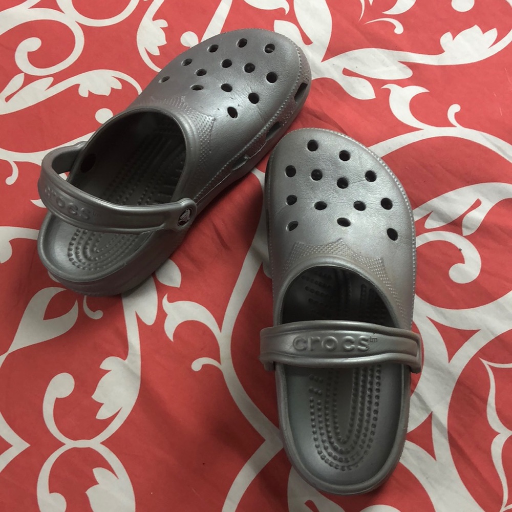 Grey Crocs Shoes
